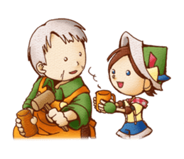 Hey grandpa and girl long nose sticker #1198432