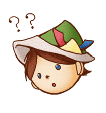 Hey grandpa and girl long nose sticker #1198433