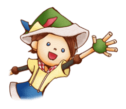 Hey grandpa and girl long nose sticker #1198434