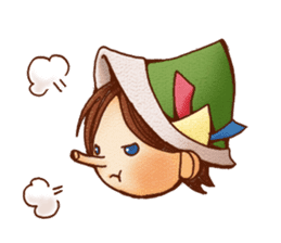 Hey grandpa and girl long nose sticker #1198435