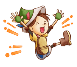 Hey grandpa and girl long nose sticker #1198436