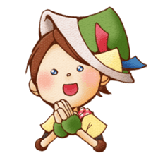 Hey grandpa and girl long nose sticker #1198443