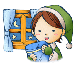 Hey grandpa and girl long nose sticker #1198444