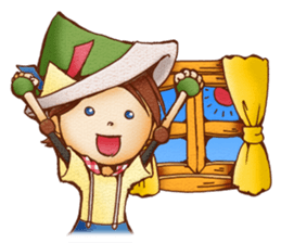 Hey grandpa and girl long nose sticker #1198445