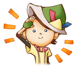 Hey grandpa and girl long nose sticker #1198447