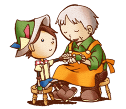 Hey grandpa and girl long nose sticker #1198448