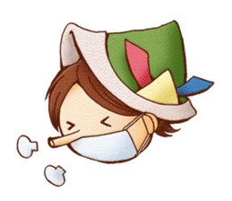 Hey grandpa and girl long nose sticker #1198450