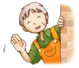 Hey grandpa and girl long nose sticker #1198452