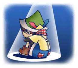 Hey grandpa and girl long nose sticker #1198453