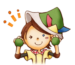 Hey grandpa and girl long nose sticker #1198454