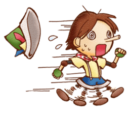 Hey grandpa and girl long nose sticker #1198455