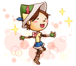 Hey grandpa and girl long nose sticker #1198456