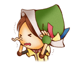 Hey grandpa and girl long nose sticker #1198457