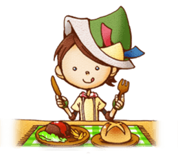 Hey grandpa and girl long nose sticker #1198461