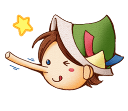 Hey grandpa and girl long nose sticker #1198464