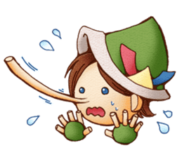 Hey grandpa and girl long nose sticker #1198465