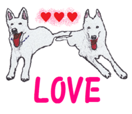 Alba of a White Shepherd and Friends (J) sticker #1198695