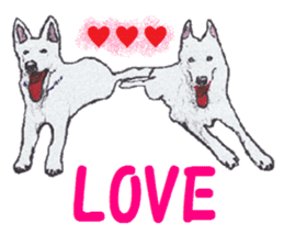 Alba of a White Shepherd and Friends (J) sticker #1198695