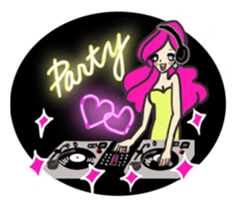 Girls love party sticker #1199071