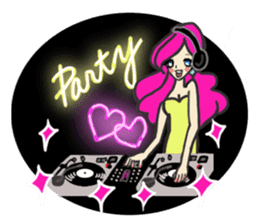 Girls love party sticker #1199071