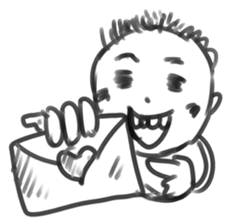 The face of an India ink painting sticker #1199130