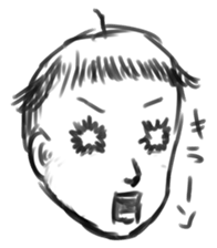 The face of an India ink painting sticker #1199132