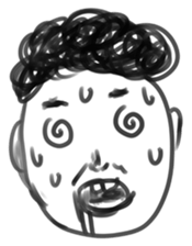 The face of an India ink painting sticker #1199133