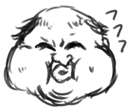 The face of an India ink painting sticker #1199142