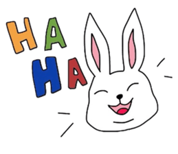 Funny face rabbits sticker #1200786
