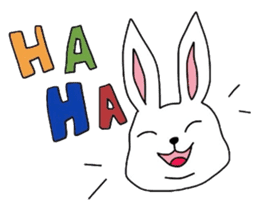 Funny face rabbits sticker #1200786