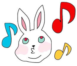 Funny face rabbits sticker #1200787