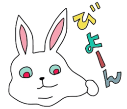 Funny face rabbits sticker #1200790