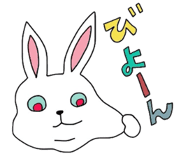 Funny face rabbits sticker #1200790
