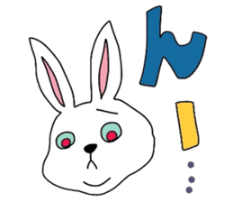 Funny face rabbits sticker #1200797