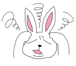 Funny face rabbits sticker #1200800