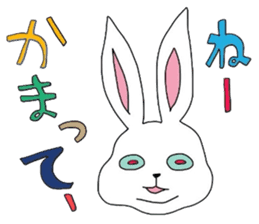 Funny face rabbits sticker #1200807