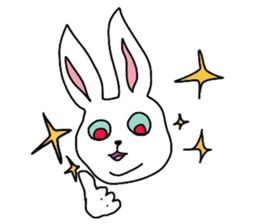 Funny face rabbits sticker #1200813