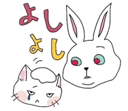 Funny face rabbits sticker #1200817