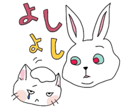 Funny face rabbits sticker #1200817