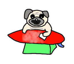 Surfing Pug sticker #1201600