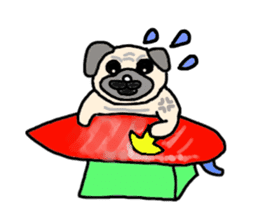 Surfing Pug sticker #1201601
