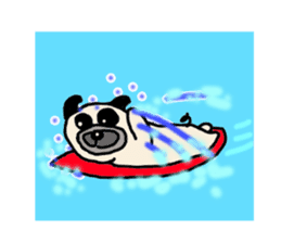 Surfing Pug sticker #1201605