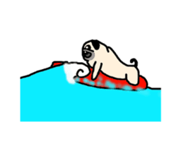Surfing Pug sticker #1201621