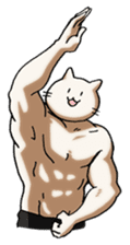 Muscle Cat Sticker sticker #1203150