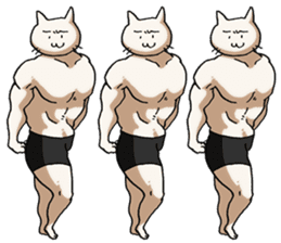 Muscle Cat Sticker sticker #1203153