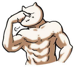 Muscle Cat Sticker sticker #1203160