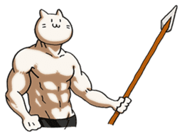 Muscle Cat Sticker sticker #1203170