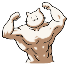 Muscle Cat Sticker sticker #1203173