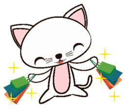 Shiro Neko the Cute Little White Cat sticker #1203440