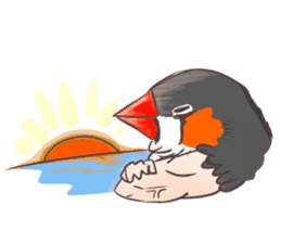 Muscle zebra finch And Friends sticker #1205187